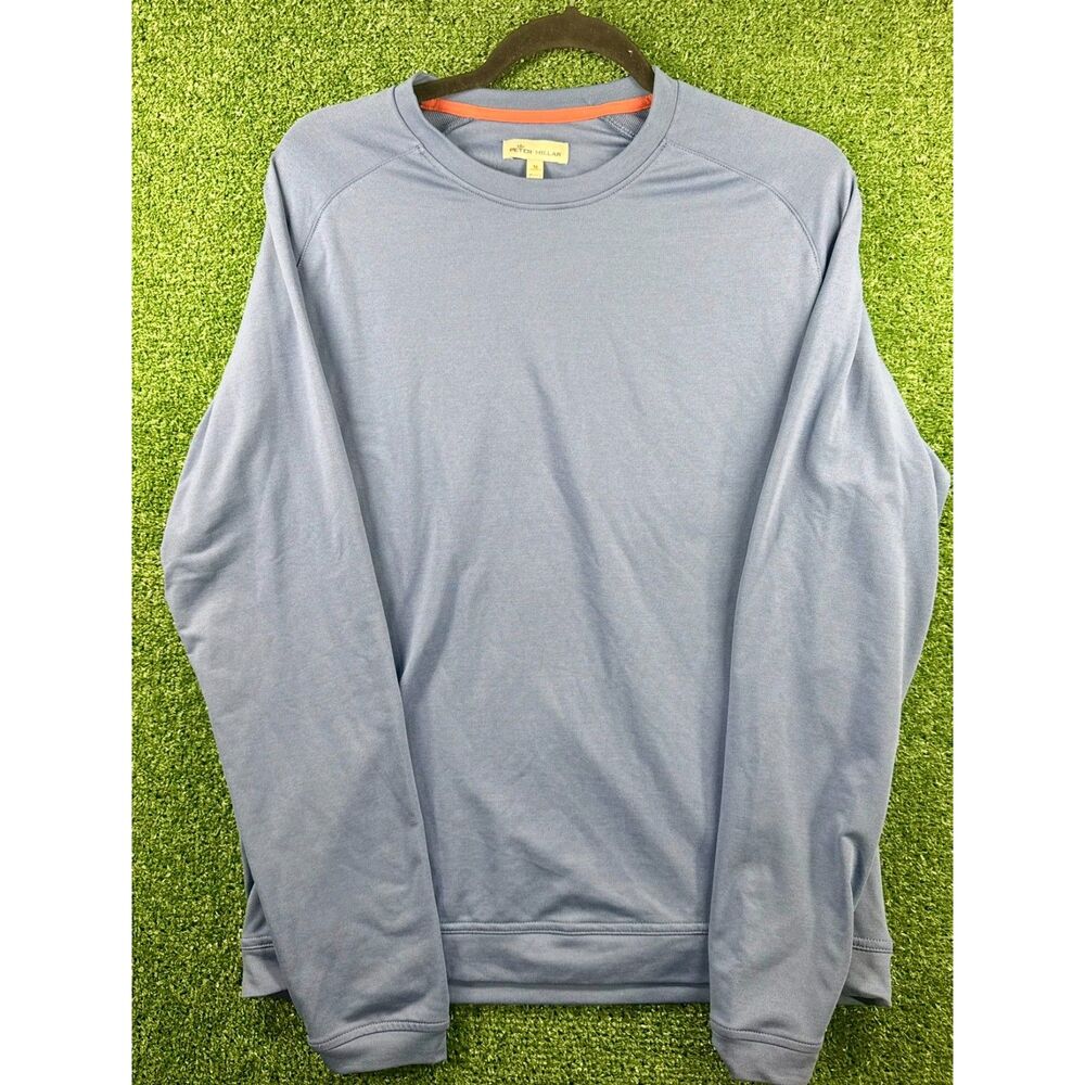 Peter Millar Performance Crewneck Pullover Men’s M Blue Stretch Golf Sweater
